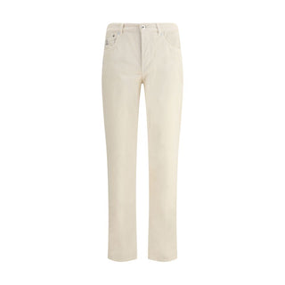 Brunello Cucinelli White Cotton Casual Pants