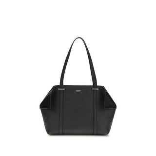 Ferragamo Black Calf Leather Bos Taurus Shoulder Bag