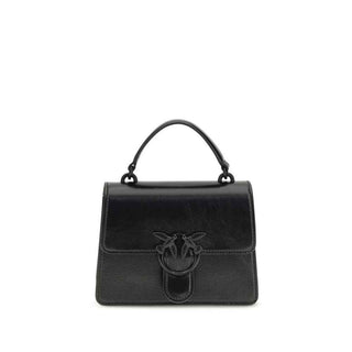 PINKO Black Calf Leather Bos Taurus Shoulder Bag