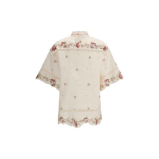 Zimmermann Beige Linen Pattern Shirt