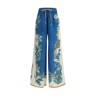 Alemais Blue Linen Casual Pants
