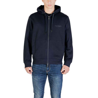 Armani Exchange Blue Cotton Hoodie