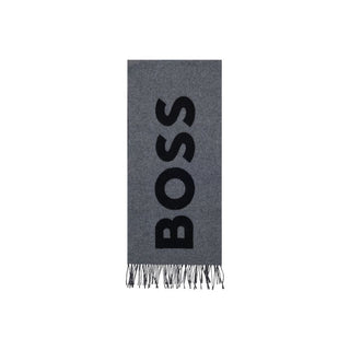 Hugo Boss Gray Wool Scarf