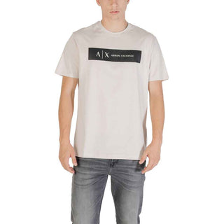 Armani Exchange Beige Cotton T-Shirt