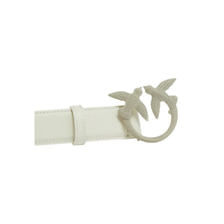 PINKO White Leather Regular Belt