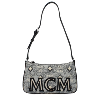 MCM Gray Fabric Crossbody Bag