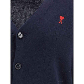 Ami Paris Blue Wool Cardigan