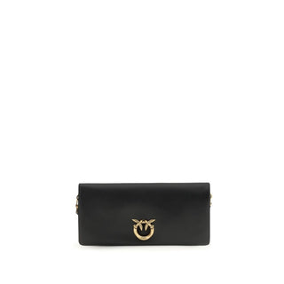 PINKO Black Calf Leather Bos Taurus Clutch Bag