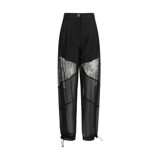 PINKO Black Polyester Casual Pants