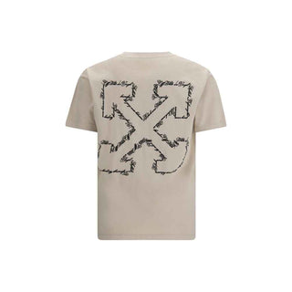 Off-White Beige Cotton T-Shirt