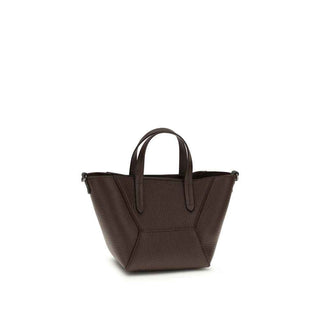 Brunello Cucinelli Bordeaux Calf Leather Bos Taurus Shoulder Bag