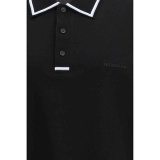 Ferragamo Black Cotton Polo Shirt
