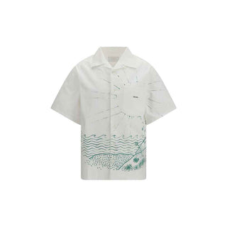 Prada White Cotton Pattern Shirt