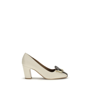 Ferragamo Beige Calf Leather Bos Taurus High Heel Pumps