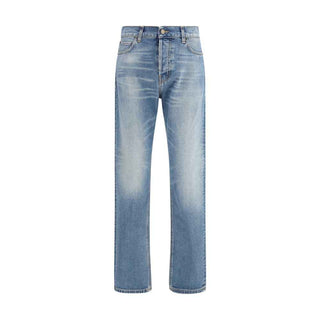 Haikure Blue Cotton Straight-Leg Jeans
