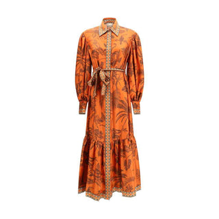 Alemais Orange Silk Casual Dress