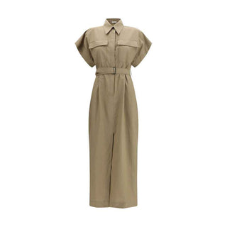 Brunello Cucinelli Beige Cotton Casual Dress