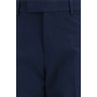 Ferragamo Blue Cotton Chino Pants