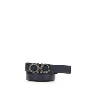 Ferragamo Blue Calf Leather Bos Taurus Regular Belt
