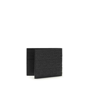 Ferragamo Black Calf Leather Bos Taurus Wallet