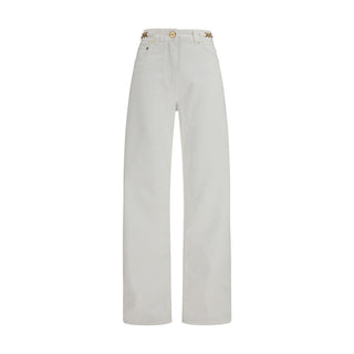 Versace White Cotton Straight-Leg Jeans
