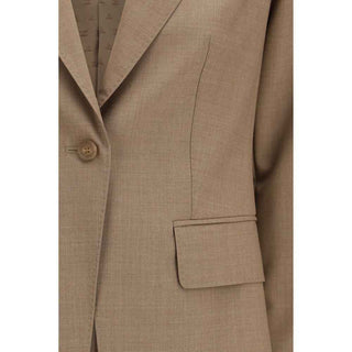 Max Mara Beige Fleece Wool Blazer