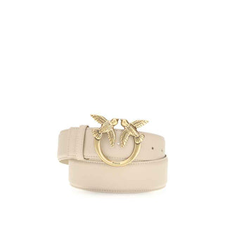 PINKO Beige Calf Leather Bos Taurus Regular Belt