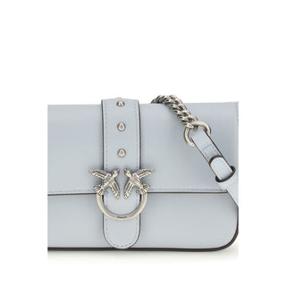 PINKO Blue Calf Leather Bos Taurus Shoulder Bag