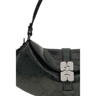 Ganni Blue Recycled Leather Shoulder Bag