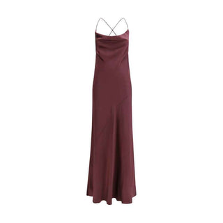 PINKO Bordeaux Marabou Casual Dress