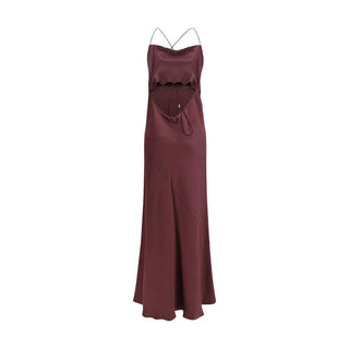 PINKO Bordeaux Marabou Casual Dress