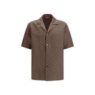 Gucci Brown Linen Shortsleeve Shirt
