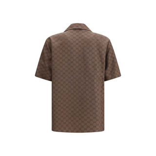 Gucci Brown Linen Shortsleeve Shirt