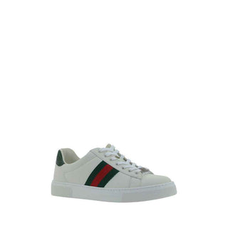 Gucci White Calf Leather Bos Taurus Low Top Sneakers