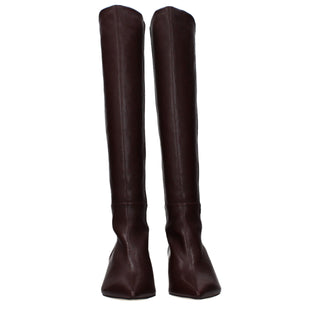 Stuart Weitzman Red Leather High Heel Boots