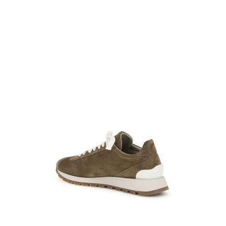 Brunello Cucinelli Brown Calf Leather Bos Taurus Platform Sneakers