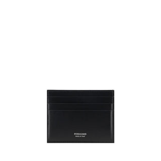 Ferragamo Black Calf Leather Bos Taurus Wallet