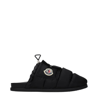 Moncler Black Fabric Slippers
