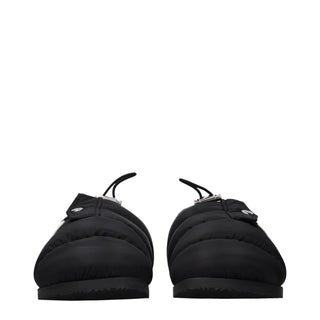 Moncler Black Fabric Slippers