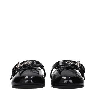 Miu Miu Black Leather Ballet Flats