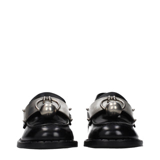 Prada Black Leather Slip-On Loafers