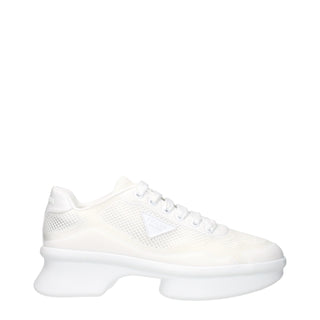 Prada White Fabric Athletic Sneakers