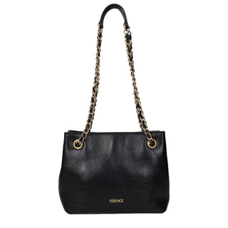 Versace Black Leather Shoulder Bag