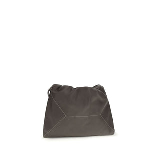 Brunello Cucinelli Brown Calf Leather Bos Taurus Shoulder Bag