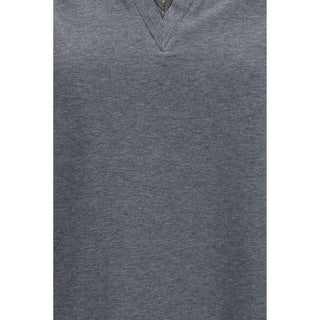 Brunello Cucinelli Gray Cotton T-Shirt