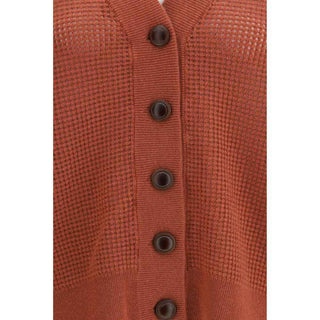 Brunello Cucinelli Orange Cashmere Cardigan