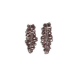 Brunello Cucinelli Bordeaux Silver Earrings