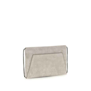 Brunello Cucinelli Gray Calf Leather Bos Taurus Shoulder Bag
