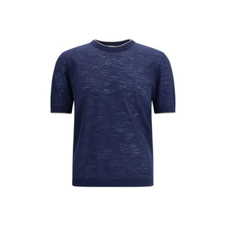 Brooksfield Blue Linen Shortsleeve Shirt