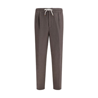 Brunello Cucinelli Gray Linen Casual Pants